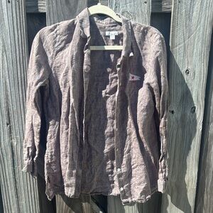 J. Jill Brown linen Button Down Shirt